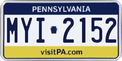 PA license plate MYI2152