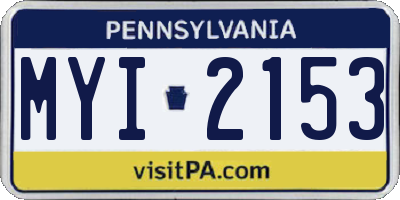 PA license plate MYI2153