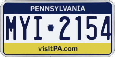 PA license plate MYI2154