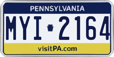 PA license plate MYI2164