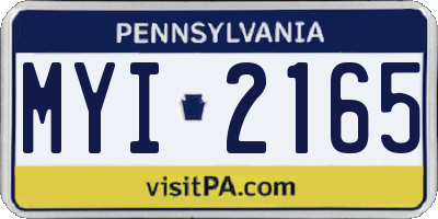 PA license plate MYI2165