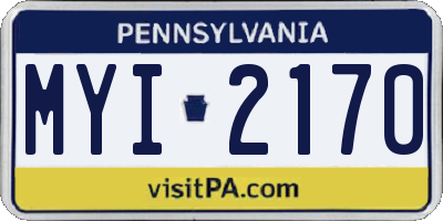 PA license plate MYI2170