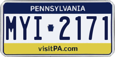 PA license plate MYI2171