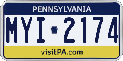 PA license plate MYI2174