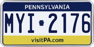PA license plate MYI2176