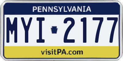 PA license plate MYI2177