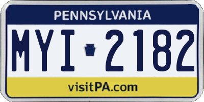 PA license plate MYI2182