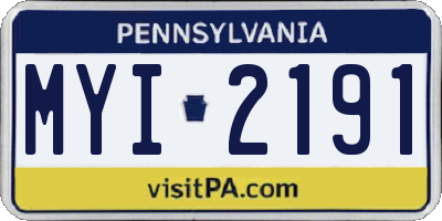 PA license plate MYI2191