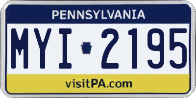 PA license plate MYI2195