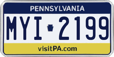 PA license plate MYI2199