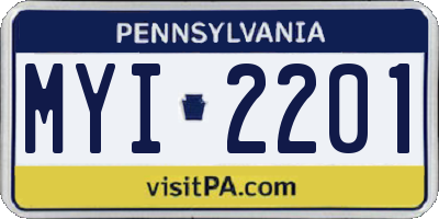 PA license plate MYI2201