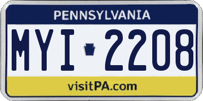 PA license plate MYI2208