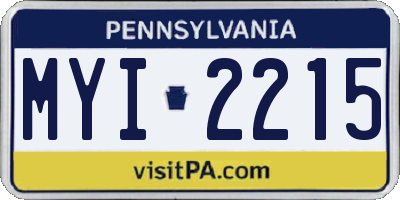PA license plate MYI2215