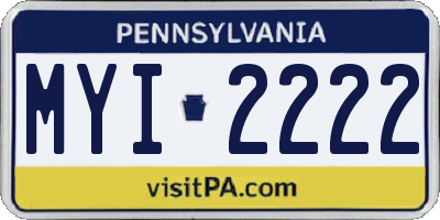 PA license plate MYI2222