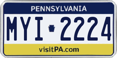 PA license plate MYI2224