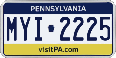 PA license plate MYI2225