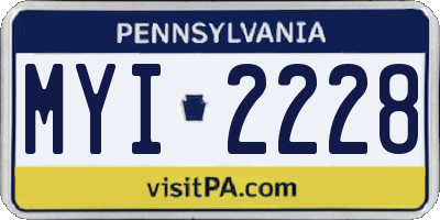 PA license plate MYI2228