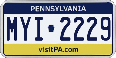 PA license plate MYI2229