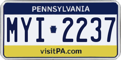 PA license plate MYI2237