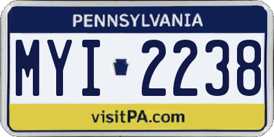 PA license plate MYI2238