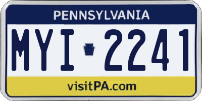 PA license plate MYI2241