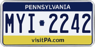 PA license plate MYI2242