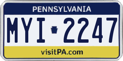 PA license plate MYI2247