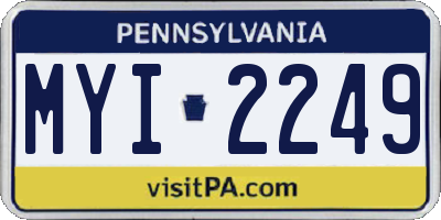 PA license plate MYI2249