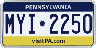 PA license plate MYI2250