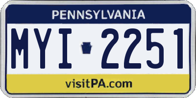PA license plate MYI2251