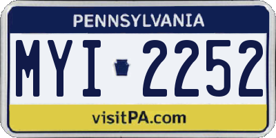 PA license plate MYI2252