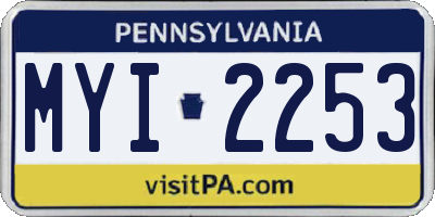 PA license plate MYI2253
