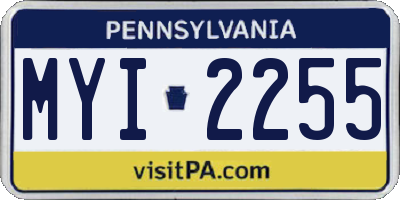 PA license plate MYI2255