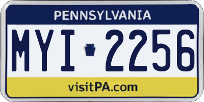 PA license plate MYI2256