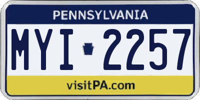 PA license plate MYI2257