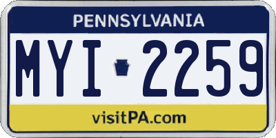 PA license plate MYI2259