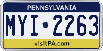 PA license plate MYI2263