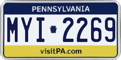 PA license plate MYI2269