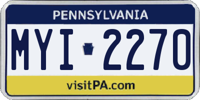 PA license plate MYI2270