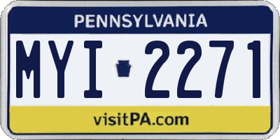 PA license plate MYI2271