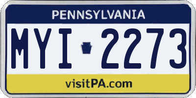 PA license plate MYI2273
