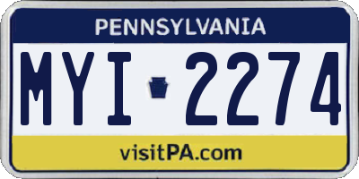 PA license plate MYI2274