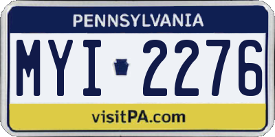 PA license plate MYI2276