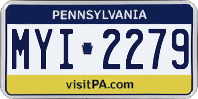 PA license plate MYI2279