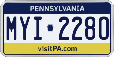 PA license plate MYI2280