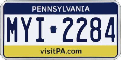 PA license plate MYI2284