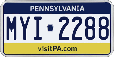 PA license plate MYI2288