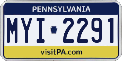 PA license plate MYI2291
