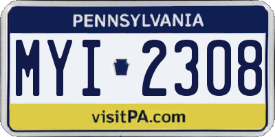 PA license plate MYI2308