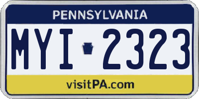 PA license plate MYI2323